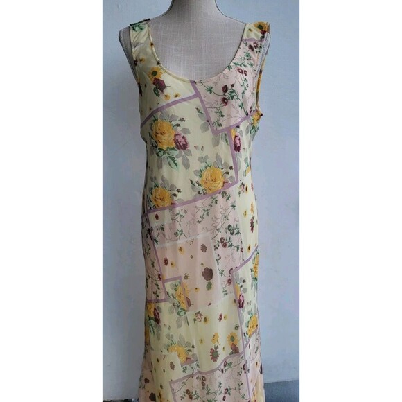 ASOS Design Women's Chiffon Scoop Neck Midi Slip Floral Print Dress Size 10 - Picture 5 of 9